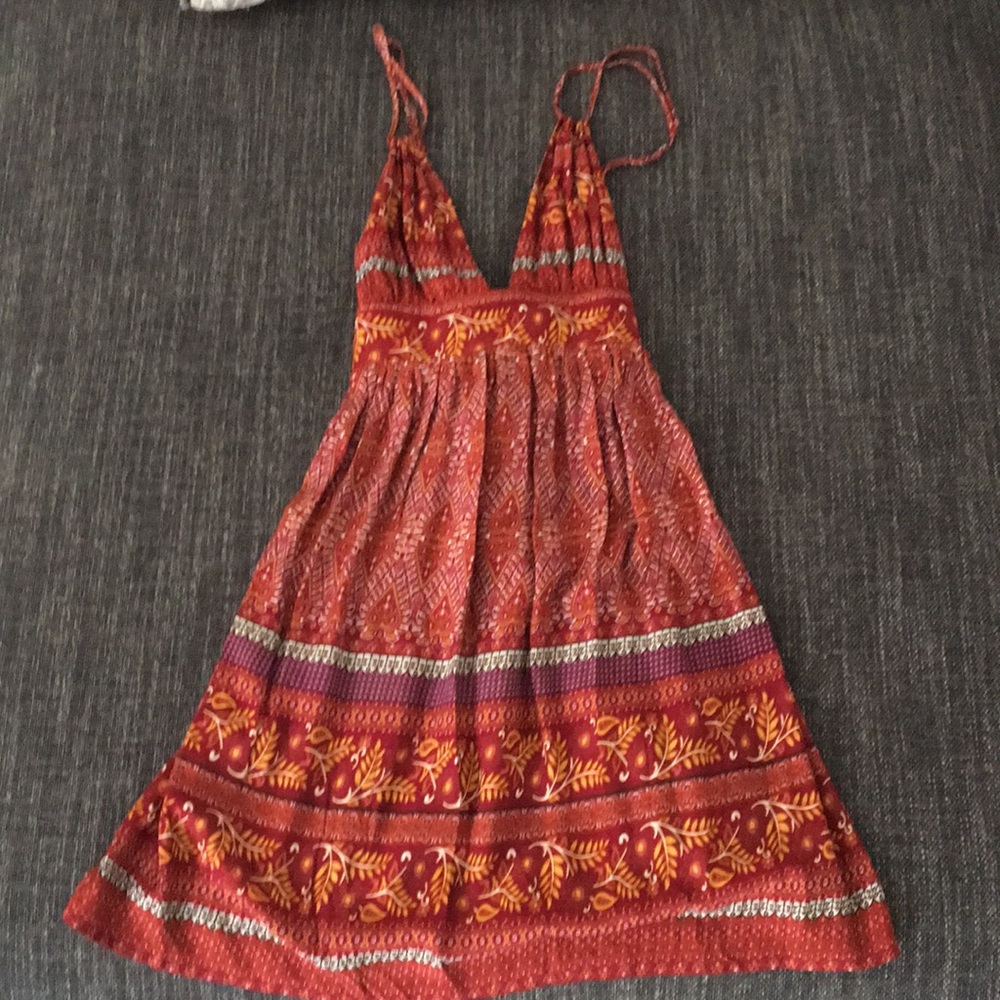 Boho long Gorgeous tank with tie in the back